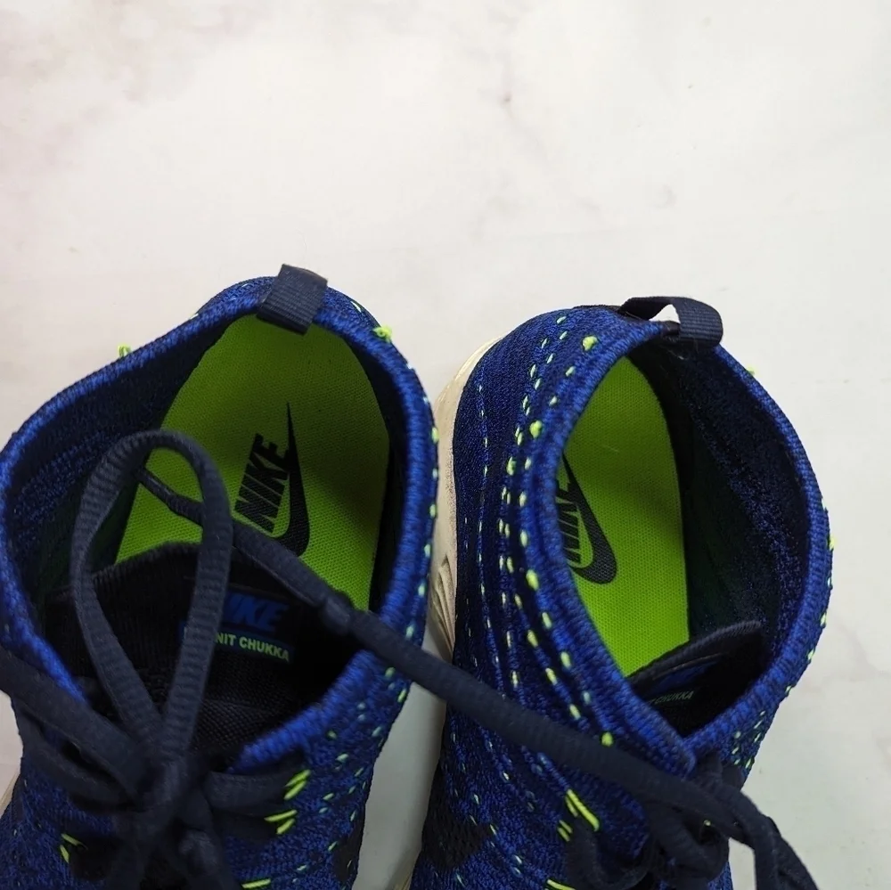 Nike Shoes Mens 13 Lunar Flyknit Chukka Blue Black Mid Obsidian 554969-444